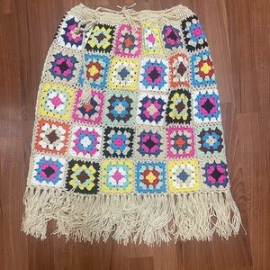 Jaded Gypsy Vibrant Patchwork Crochet Mini Skirt